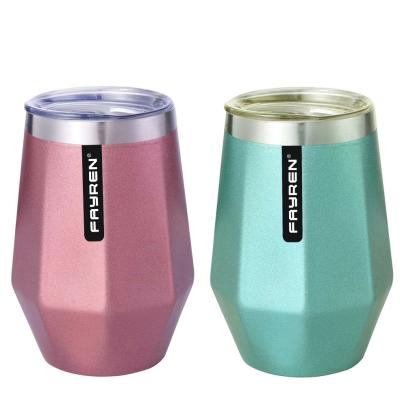 China High Quality Sustainable Outdoor Car Travel Stainless Steel Stainless Steel Milk Mug With Diamond Shape for sale