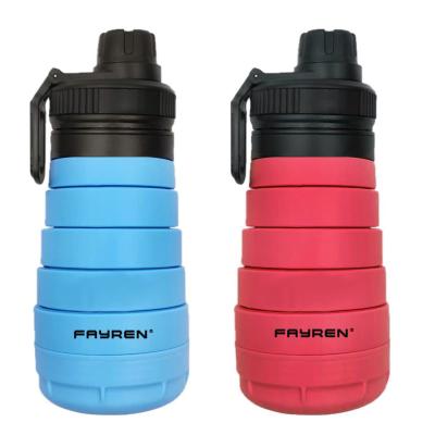 China Sustainable New Items Sport Collapsible Bottle Silicone Drink Water Bottle With Removable Base For Storage for sale