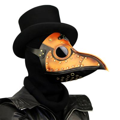 China Eco-Friendly Plague Doctor Mask Steampunk Plague Doctor Costume Pu Leather Halloween for sale