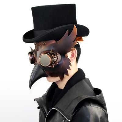 China Steampunk GEARDUKE Cosplay Halloween Holiday Party Mask Costume Props Steampunk Half Face Nose Beak Plague Doctor Bird Mask Long for sale