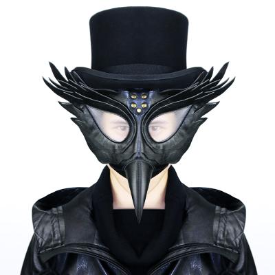 China Funny Medieval PU Eco-friendly GearDuke Steampunk Plague Doctor Bird Mask Punk Cosplay Mask Beak Adult Halloween Cosplay Event Props for sale