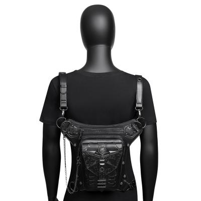 China Anti-theft Tactical Punk Women's Anti-theft Bags Tactical Punk Women's Multiback Pussy Knight Pack Chain Purses Leather Backpack for sale