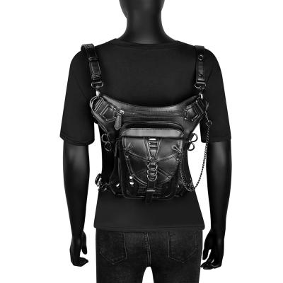 China Multiback steampunk vintage chain cyclist anti-theft leathe packaging clamps tactical shoulder bags tactic bacpack for sale