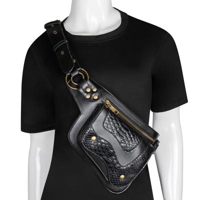 China Men's Multifunctional Shoulder Fashion Skull Motorcycle Pannier Cross Body Clips Waist Pockets Bag for sale