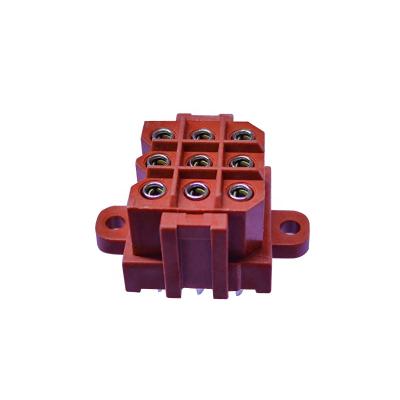 China PA66 UL94V-0 Red Color ROHS 207526-7 Terminal Socket Header 5.0mm Pitch 9 Pitch 9 PIN Imitation Brown Connector for sale