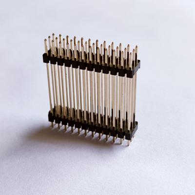 China Bronze Pitch Three Row Header 2.0 Pin Plastic Double Pin Connector 3 To 120 L26.1mm for sale