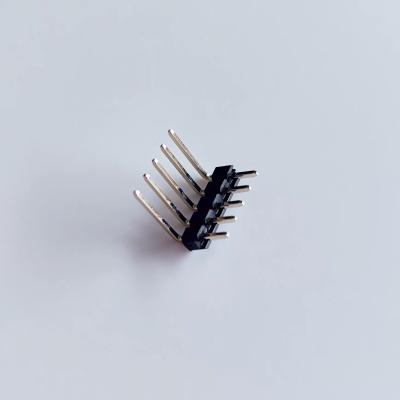 China Right Angle Type PA6T+30% PCB Connector 2.0mm Pitch Pin Header Row 1 to 40 Single Pins for sale