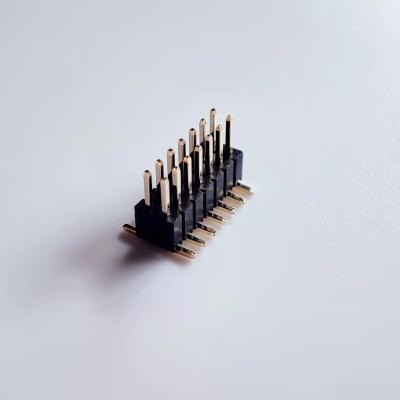 China PA6T UL94V-0 ROHS Pitch Pin Header SMT Type 1.27 Row 2x7 Double Pins With Cap PCB Connector for sale