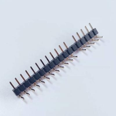 China PBT Pin Header Connectors Pitch 2.54mm Single Row Right Angle Type 13th PIN Blank for sale