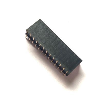 China PA6T+30% UL94V-0 ROHS Dual 4 to 80 Header 2.54mm Pitch Row Female Pin SMT Type H11mm for sale