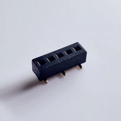 China Pitch UL94V-0 1.27 Pitch UL94V-0 1.27 Pitch SMT Single Pins Patch Row 2 To 50 Pins PCB Female Connector Of PA6T+30% for sale