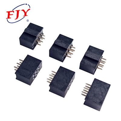 China PCB 2.54mm Pitch Header Straight Type Female Connector Double Row With Block Both Sides Wall Hole for sale