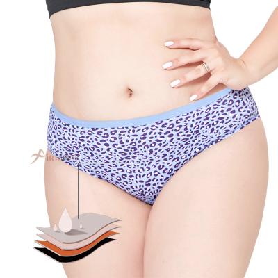 China Antibacterial Super Leakproof High Leakproof Heavy Flow Panties Leopard Waist Menstrual Panties For Women for sale