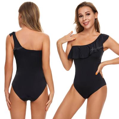 China One Piece Design Sexy One Piece Ladies Shoulder Ruffle Period Swimwear Wholesale Breathable Menstrual Leakproof Washable Swimwear for sale