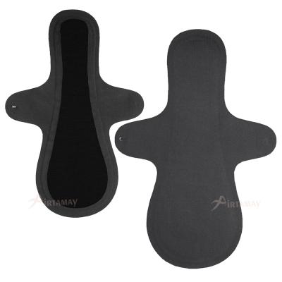 China Wholesale Breathable Reusable Seamless Black Cloth Sanitary Menstrual Pads 4 Layers Ultra Slim Eco-Friendly Cloth Pads Sanitary Pads for sale