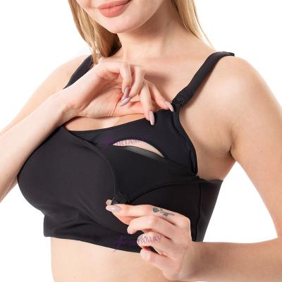 China Front Open Breast Feeding Bra Non-spillable Breathable Anti-spill Leakproof Nursing Bra For Pregnant Women Maternity for sale