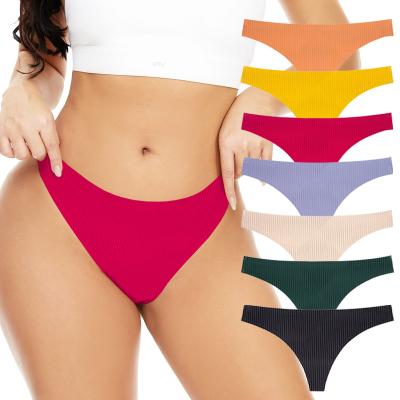 China Antibacterial Seamless Underwear Ladies T-Back Textile Fabric Band Thongs Women Thongs Breathable Panties for sale