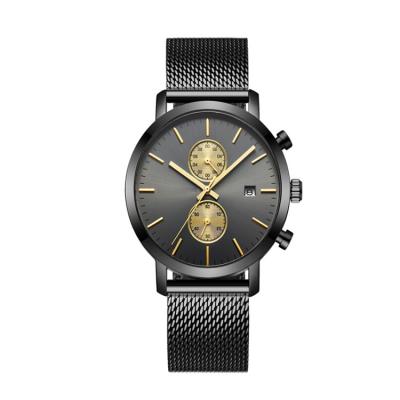 China Water Resistant New Arrival Rich Black Gold Movement Chronograph Wrist Watches For Men for sale