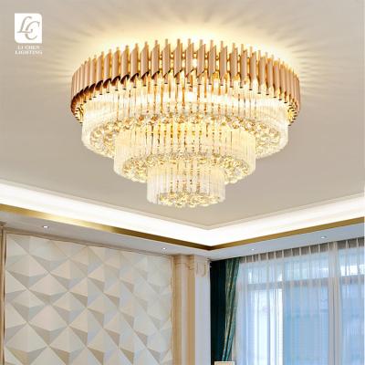 China Indoor Black Gold Luxury LED Crystal Ceiling Chandelier Modern Hot Selling Decoration Living Room Bedroom Dining Room Chandelier for sale