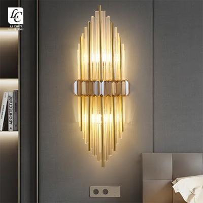 China New Design Luxury Modern Indoor Glass Bedroom Corridor Decoration Led Wall Lamp for sale