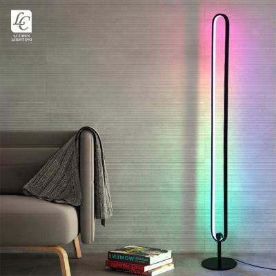 China Modern Indoor Home Corner Bedroom Decoration LED RGB Living Room Contemporary Style Floor Lamp for sale