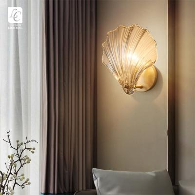 China Modern Luxury Design Decoration Living Room Bedside Staircase LED Glass Sconce Indoor Wall Lamp for sale