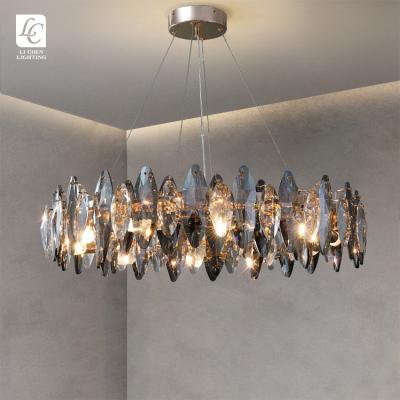 China Brass Color Crystal Luxury Modern Home Decor Living Room Style Chandelier for sale