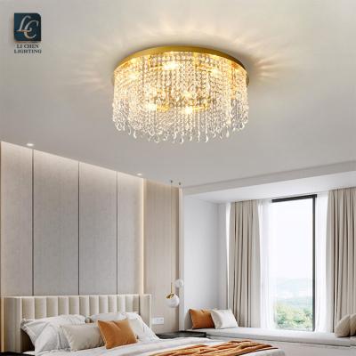 China Surface Mounted Decoration Luxury Indoor Hotel Style Modern Home Villa LED Crystal Ceiling Lamp for sale