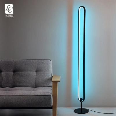 China Modern Style Modern Interior Decoration Bedroom Living Room Corner Metal RGB LED Home Floor Lamp for sale