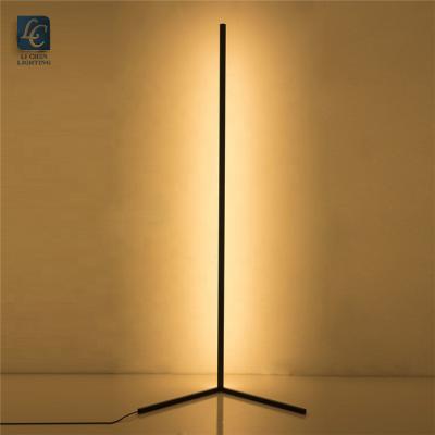 China Modern Style Decoration Living Room Dimmable Metal RGB LED Corner Indoor Tripod Floor Lamp for sale