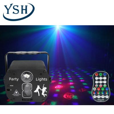 China Mini Figure 8 laser light led 64 patterns beam projector lights USB Charge Disco Strobe Dj lamp for Club KTV home party for sale