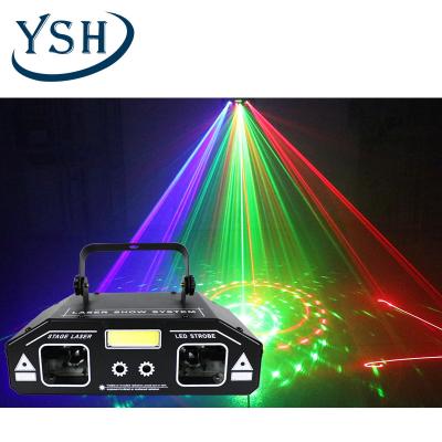 China Factory Outlet DMX strobe 3 IN 1 LED Stage Lights RGB Beam Laser dj lamp Projector Voice Control KTV disco lights for Bar for sale