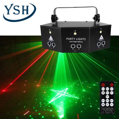 China 9 Eyes party led lights dj laser strobe Disco Light Beam Projector interact lighting DMX Voice control lamp for Bar Club for sale