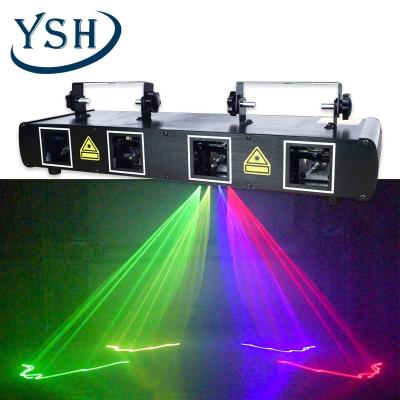 China Four Lens Strong Laser Show System Stage Disco Party Events Show Laser lights DMX512 Controller DJ equipment project for sale