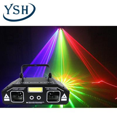 China YSH 3 in 1 RGBW Laser projector strobe light Stage Light Disco DJ Party Lights KTV DMX Projector disco laser for Bar Club for sale