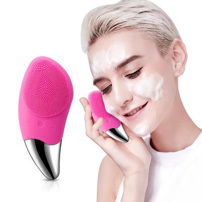 China Waterproof DEEP CLEANING Facial Cleansing Brush Mini Sonic Face Cleaning Brush Electric Silicone Face Eye Beauty Facial Massager for sale