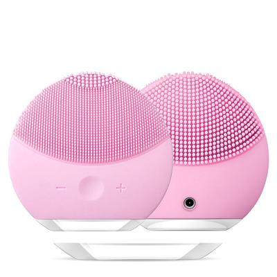 China Acne Treatment Silicone Electric Face Brush Face Spa Massager Scrubber Facial Cleansing Brush for sale