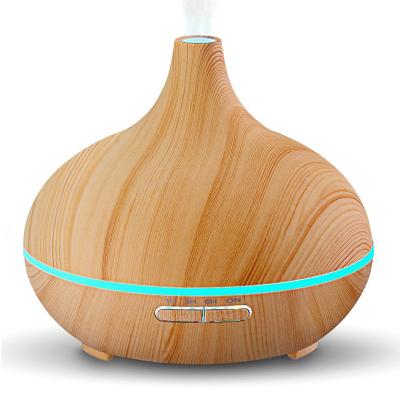 China Newest Aromatherapy Remote Control Portable Electric Purifier Essential Oil 7 Wooden Aroma Intelligent Control Led Color Air Humidifier Aroma Diffuser for sale