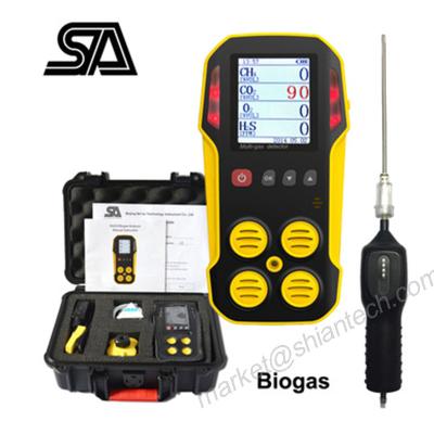 China Portable CH4 CO2 H2S Detector industrial production BIOGAS O2 multi gas detecting analyzer for landfil biogas for sale