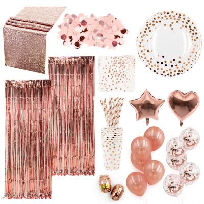 China New Product 85PCS Rose Gold Kit Wedding Birthday New Year Party Supplies for sale