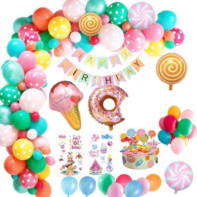 China New Year Donut Happy Birthday Decorations Balloons Rose Gold Confetti Balloons Birthday Banner Star Balloon X0017 Birthday Party Supplies for sale