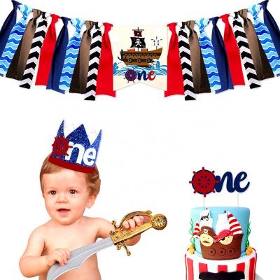 China New Year Marine Theme Pirate Ship Birthday Party Supplies Set for Pets or Kids Party Decorations for sale