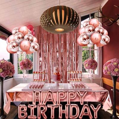 China New Year Rose Gold Confetti Happy Birthday Balloon Set Letter Foil Balls For Adult Birthday Party Decorations Kids Balloons Supplies for sale