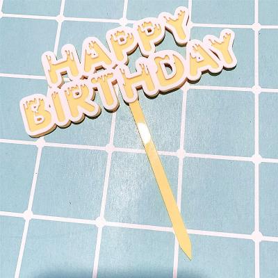 China New Year Happy Birthday Party Cake Topper For Children Funny Acrylic Birthday Party Cake Topper For Girls for sale