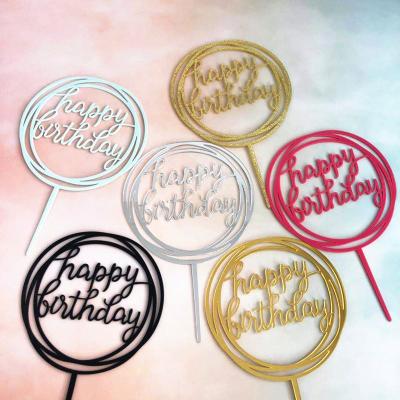 China New Year Best Selling Circle Birthday Cake Topper Celebrate Kids BirthdayCustom Items Birthday Cake Topper Decorations for sale