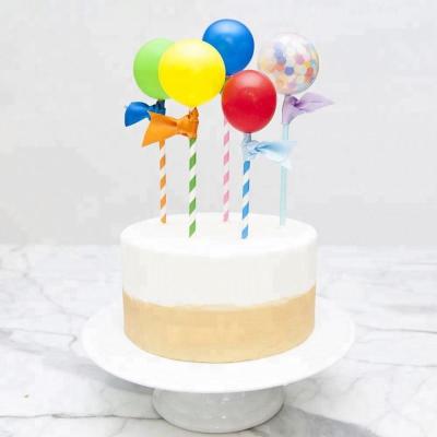 China New Design Birthday Party Clear Latex Round Cake Topper Balloons For Party Confetti Balloon Decoration for sale