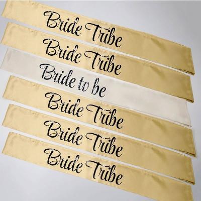 China 80x9.5cm Wedding Bachelor Party Sash Bride To Be Bride Tribe Tag Strap Set Wedding Hen Party Decoration Sash for sale