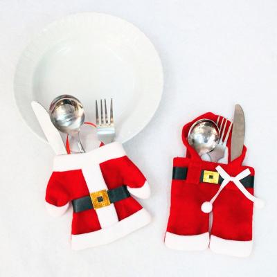 China New Year Christmas Table Decoration Knife Fork Cover and Fork Gift Christmas Style Knife Bag Christmas Decoration Supplies for sale