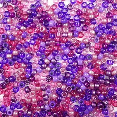 China Great Value New Year Plastic 9*6mm 1000 Beads Color Pony Seed Beads Multicolo Diy Beads For Jewelry Making for sale