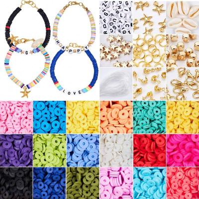 China New Year 4500pcs 6mm Flat Round Polymer Clay Beads Diy Craft Kit with Clay Beads For Jewelry Making pendant for sale